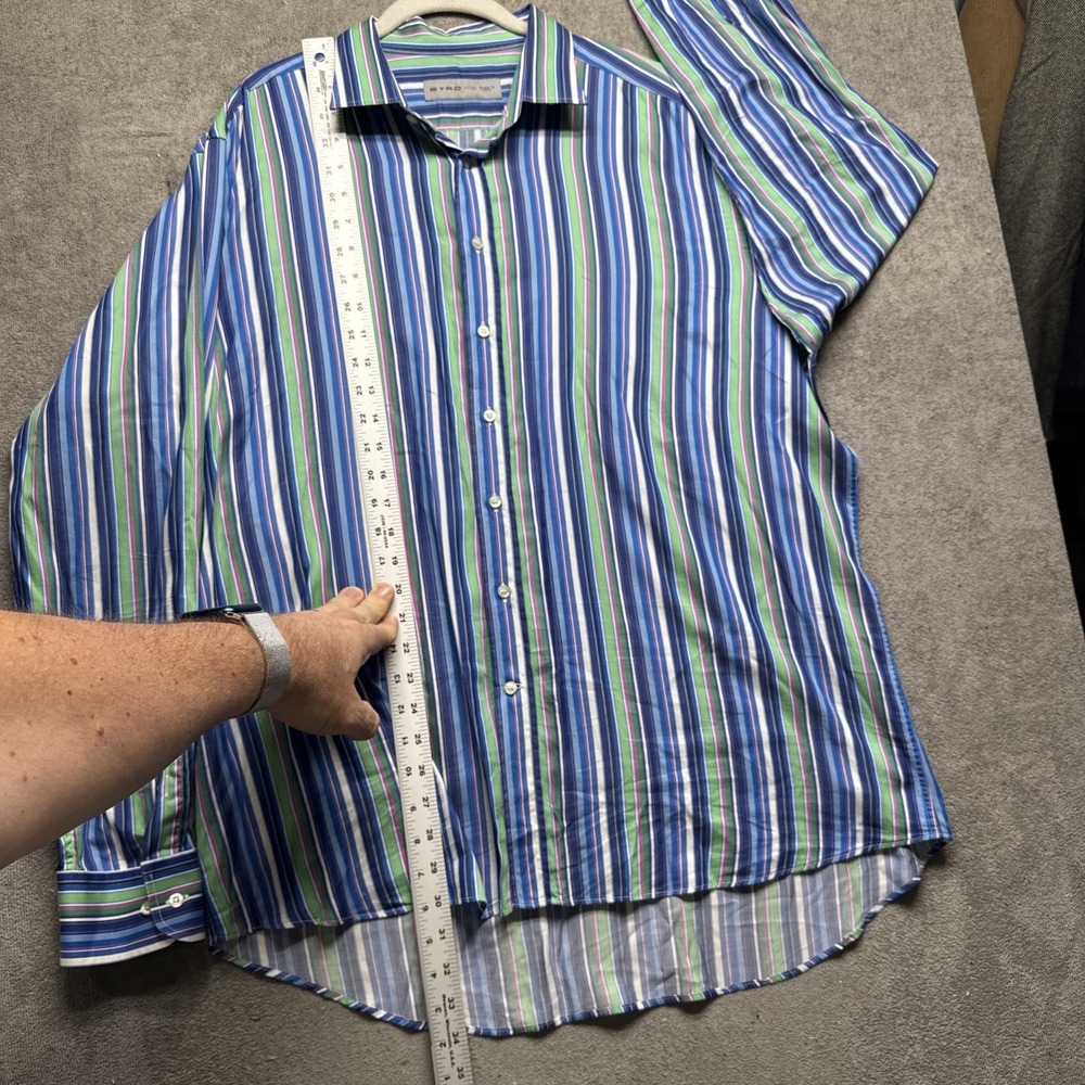 Etro Men's Multicolor Stripe Spread Collar Button Down‎ Shirt 46 Made in Italy - Picture 4 of 8